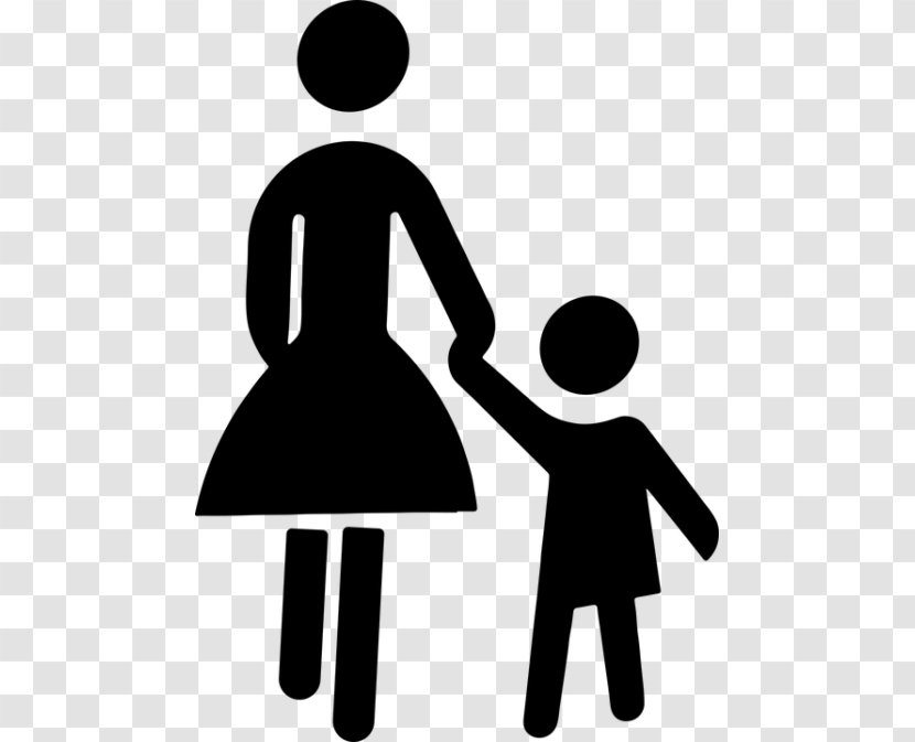 Child Mother Woman Clip Art - Black And White - Anonymous Holding Sign Transparent PNG