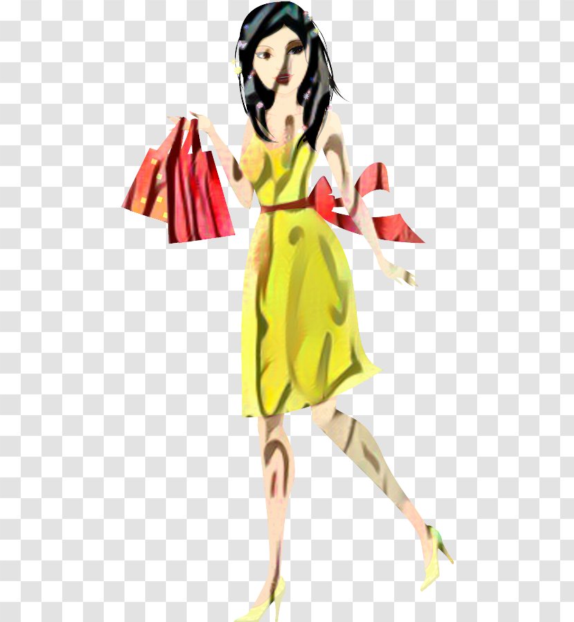 Illustration Costume Pin-up Girl Cartoon Yellow - Legendary Creature Transparent PNG
