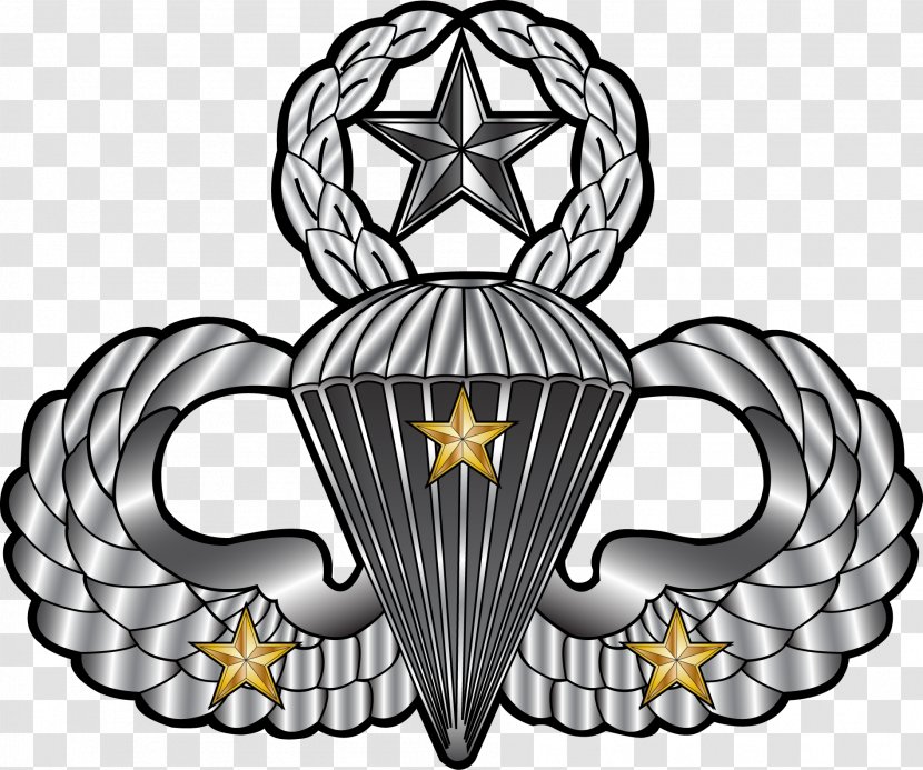 United States Army Airborne School Parachutist Badge Forces Paratrooper Jumpmaster Transparent PNG