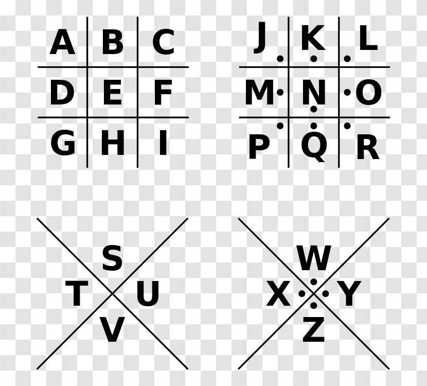 Pigpen Cipher Substitution Code Cryptography - Silhouette - G ALPHABET Transparent PNG