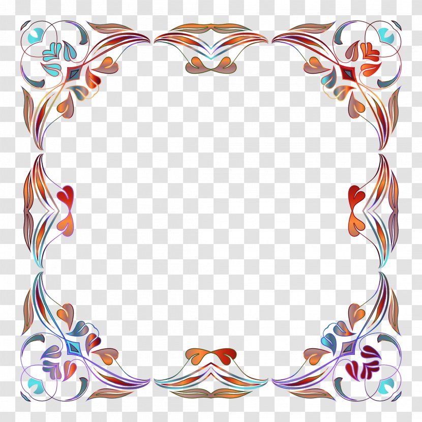 Picture Frame Clip Art - Symmetry - Floral Border Transparent PNG