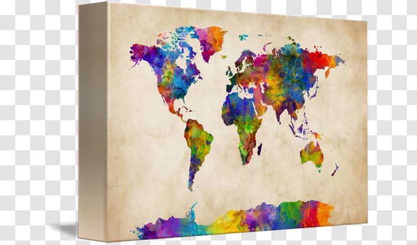 Painting World Map Art - WatercolorWorld Transparent PNG