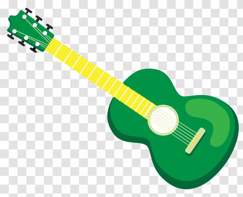 Acoustic Guitar Ukulele Tiple Electric Cuatro - Watercolor - Green Transparent PNG