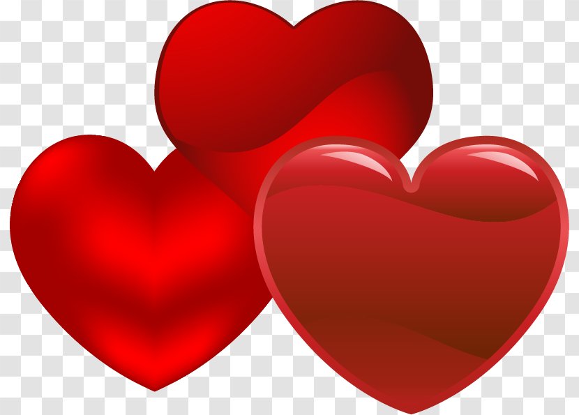 Red Valentine's Day Love - Color - Cute Heart PNG Vector Material Transparent PNG