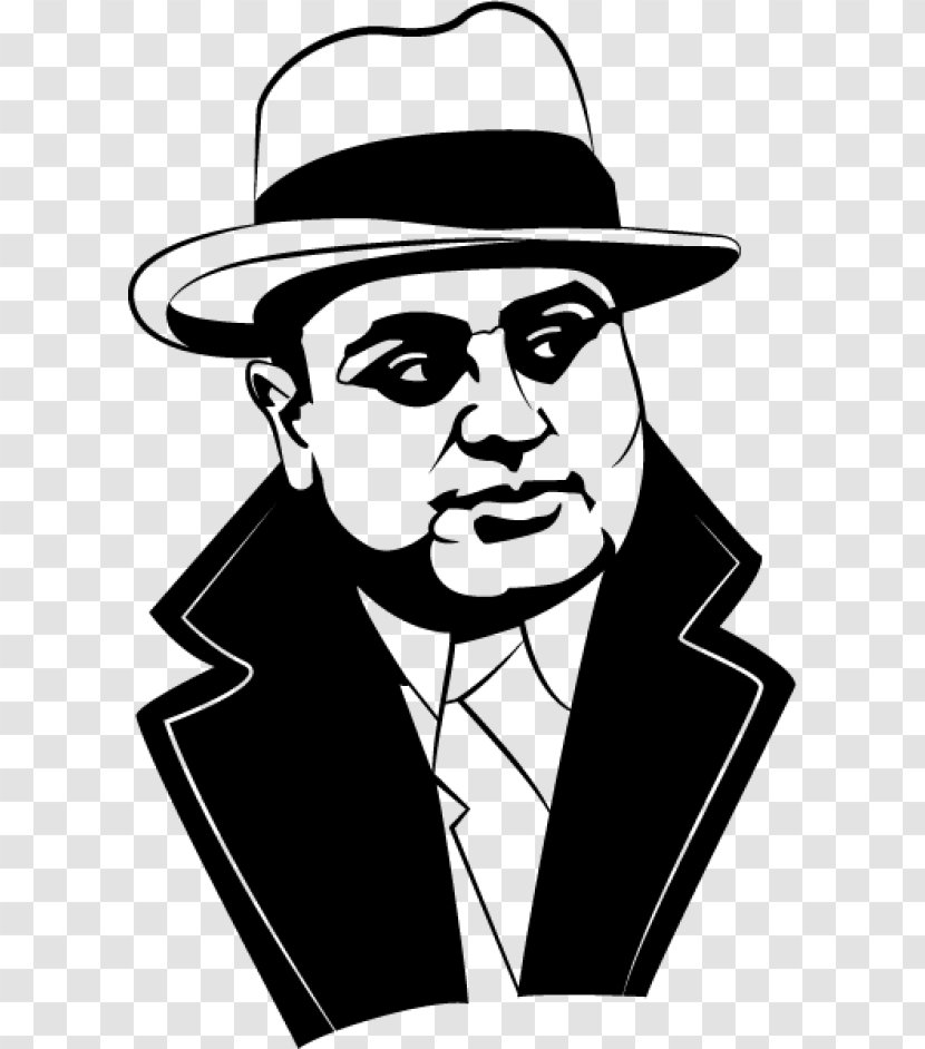 Al Capone Gangster Clip Art - Monochrome - Facial Hair Transparent PNG
