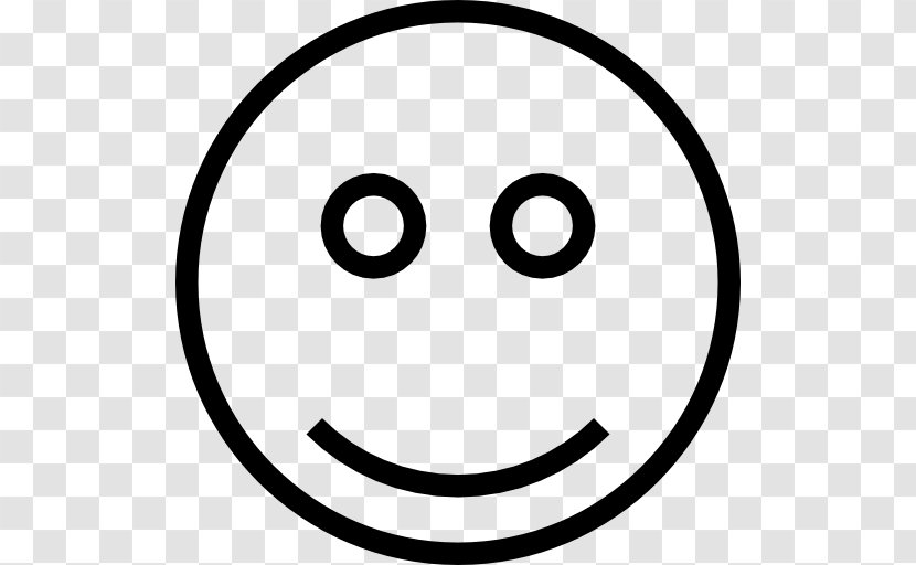 Smiley Line Art Circle White Font - Black And Transparent PNG