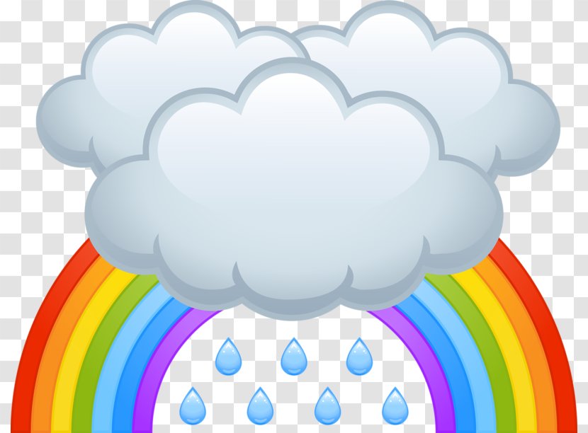 Cartoon Rain Cloud - Watercolor - Weather Icon Transparent PNG