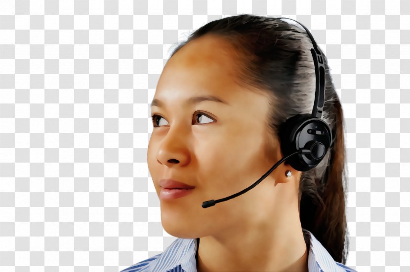 Face Headphones Audio Equipment Hearing Call Centre - Chin Forehead Transparent PNG