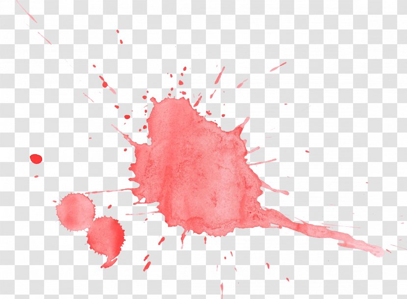 Watercolor Painting Red Blood - Ink - Splash Transparent PNG