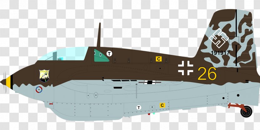 Airplane Fighter Aircraft Messerschmitt Me 163 Komet World War II - Mode Of Transport Transparent PNG