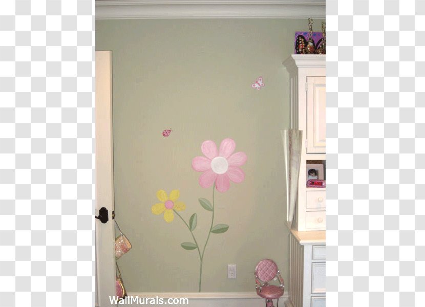 Window Wall Interior Design Services Paint Mural - Decal - Flower Transparent PNG