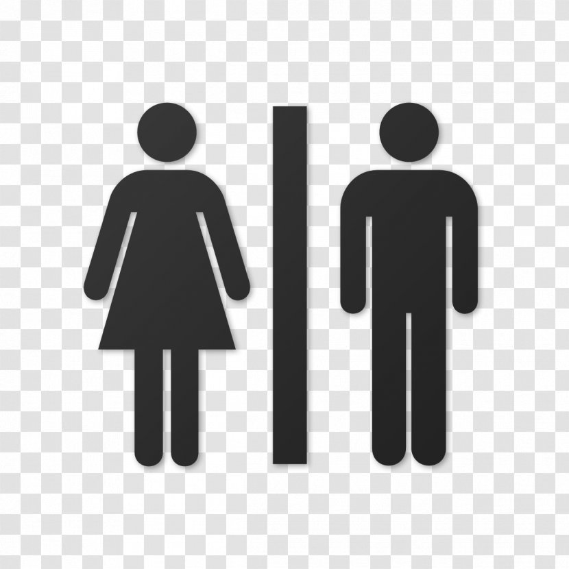 Unisex Public Toilet Bathroom Sign - Stick Figure Graphic Transparent PNG