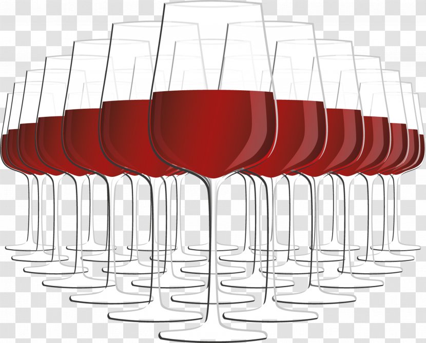 Red Wine White Cup - Arranged Glasses Transparent PNG