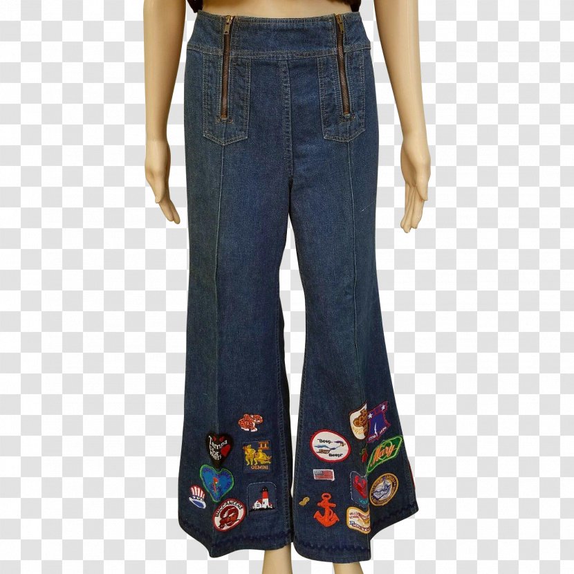 1970s Jeans Bell-bottoms Denim Pants - Bellbottoms - Hippie Transparent PNG