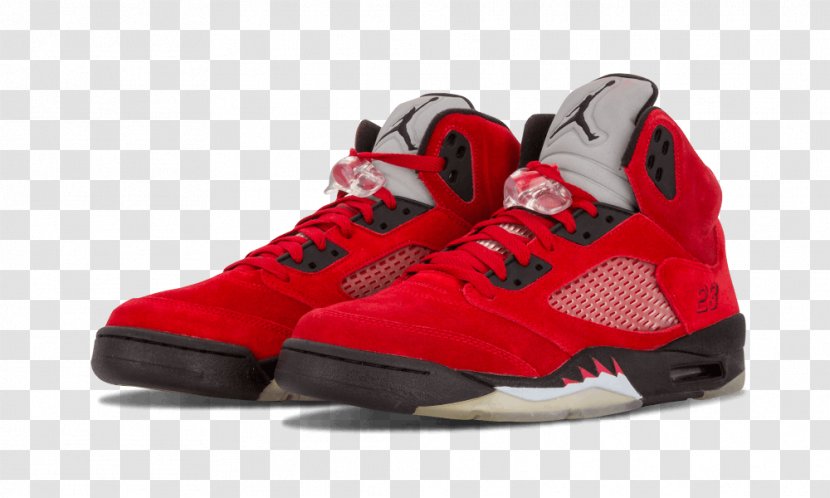 Air Jordan 5 Retro Raging Bull Red Suede 2009 Mens Sneakers Nike Men's Shoe Style - Cross Training Transparent PNG