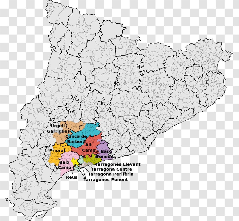Roman Catholic Archdiocese Of Tarragona Alt Camp Map Penedès Aartsbisdom - Catalonia Transparent PNG