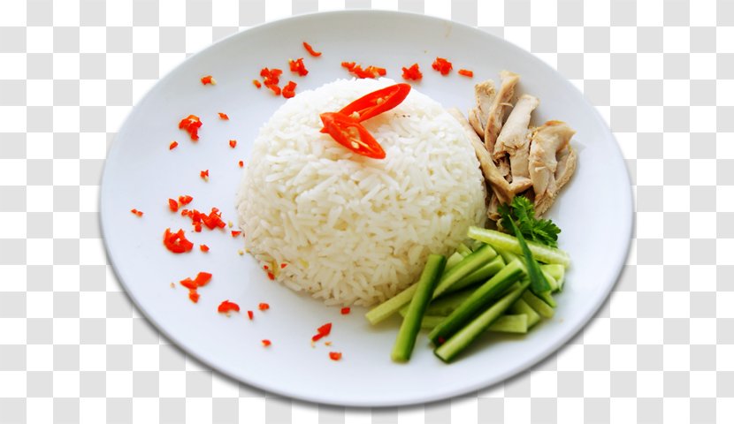 Hainanese Chicken Rice Cooked Jasmine White Basmati - Recipe Transparent PNG