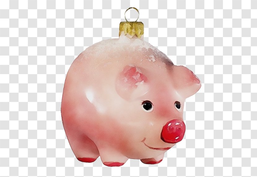 Piggy Bank - Christmas Ornament - Animal Figure Money Handling Transparent PNG