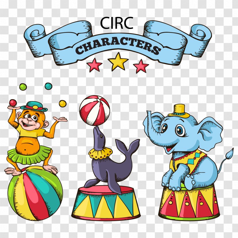 Circus Cartoon - Animation - Animals Vector Material Transparent PNG