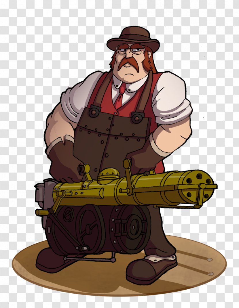 Cartoon Profession Character - Heavy Weapon Transparent PNG
