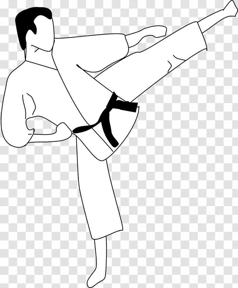 Karate Martial Arts Kick Clip Art - Silhouette - Man Transparent PNG