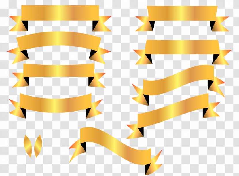 Line Symmetry Angle Clip Art - Yellow - GOLDEN RİBBON Transparent PNG