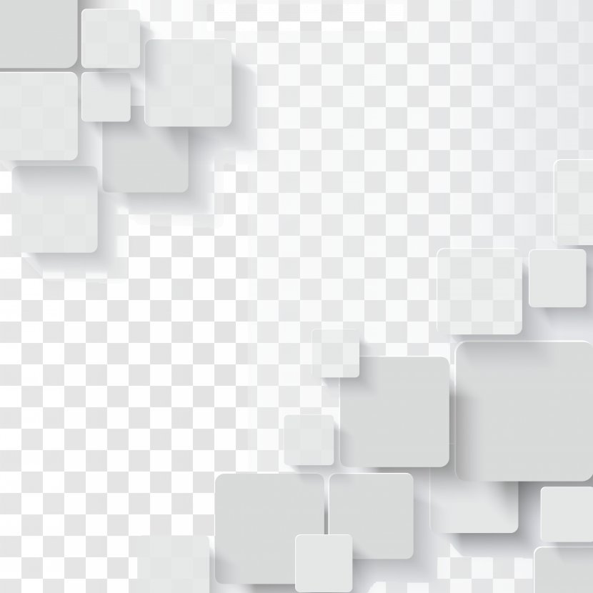Three-dimensional Square Background - Geometry - White Transparent PNG