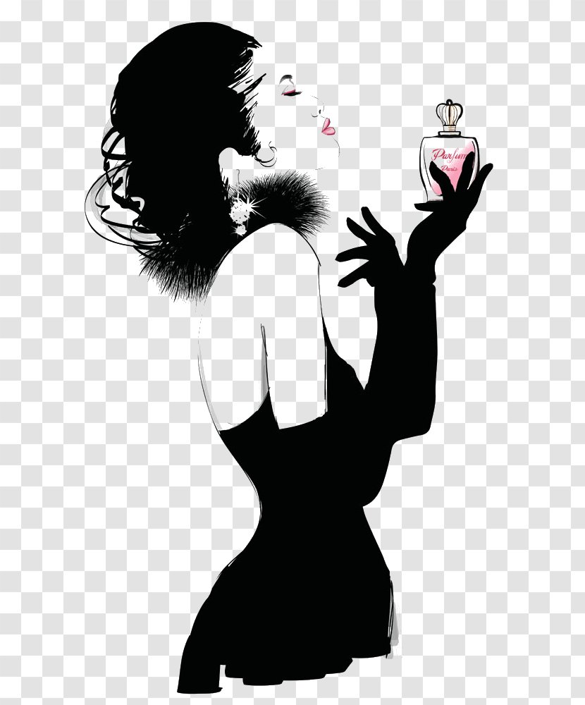 Zodiac Astrological Sign Female - Watercolor - Black Woman With Perfume Transparent PNG