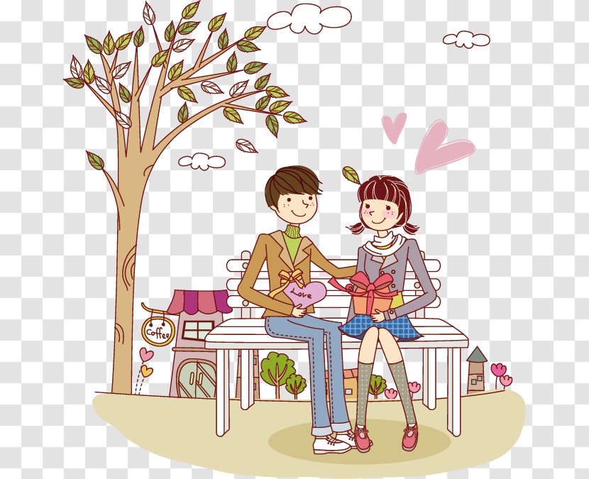 Cartoon Illustration - Frame - Couple Transparent PNG