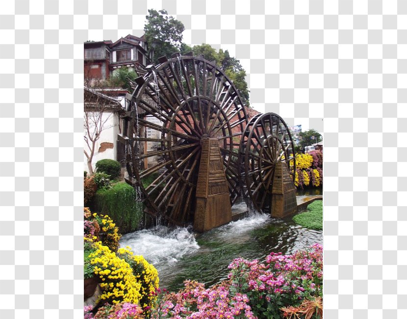 Old Town Of Lijiang Shuhe Ancient Water Wheel - Tankers Transparent PNG