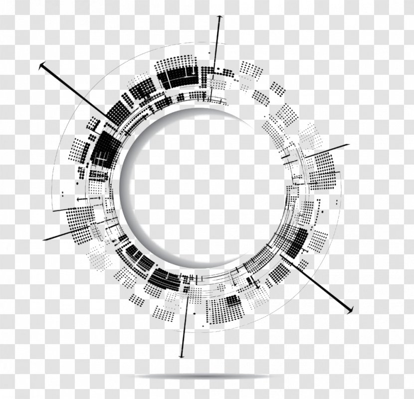 ALTEN - Technology - Black And White Abstract Ring Background Transparent PNG