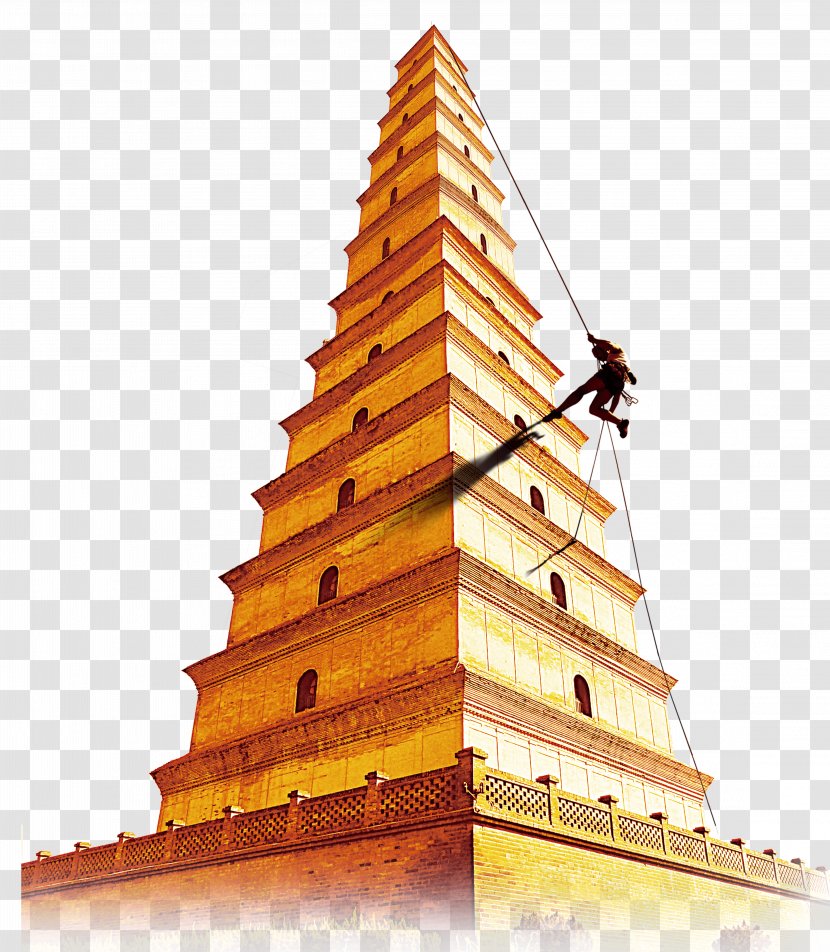 Giant Wild Goose Pagoda Chinese Temple Tower - Sedimentation - Pyramid Characters Transparent PNG