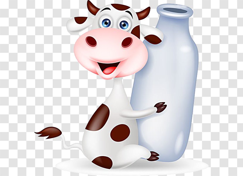 Cattle Milk Bottle Cartoon - Illustration - Cow Transparent PNG