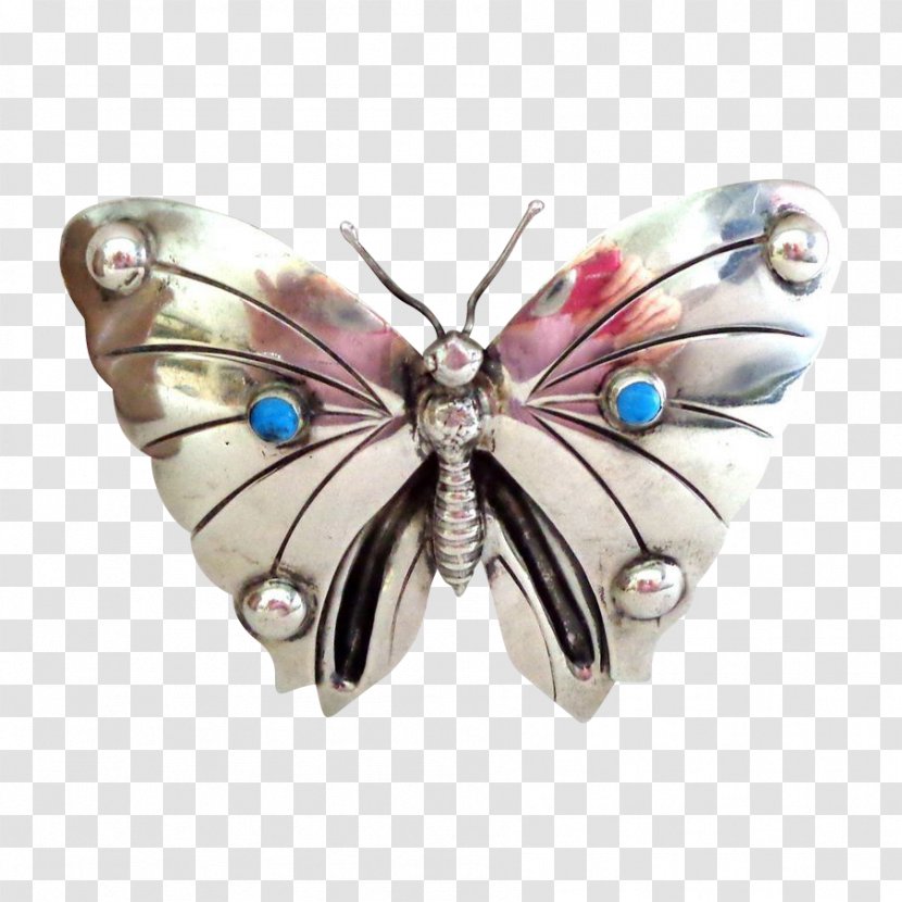 1920s Brush-footed Butterflies Brooch 1940s Mexico - Jewellery - Silver Transparent PNG
