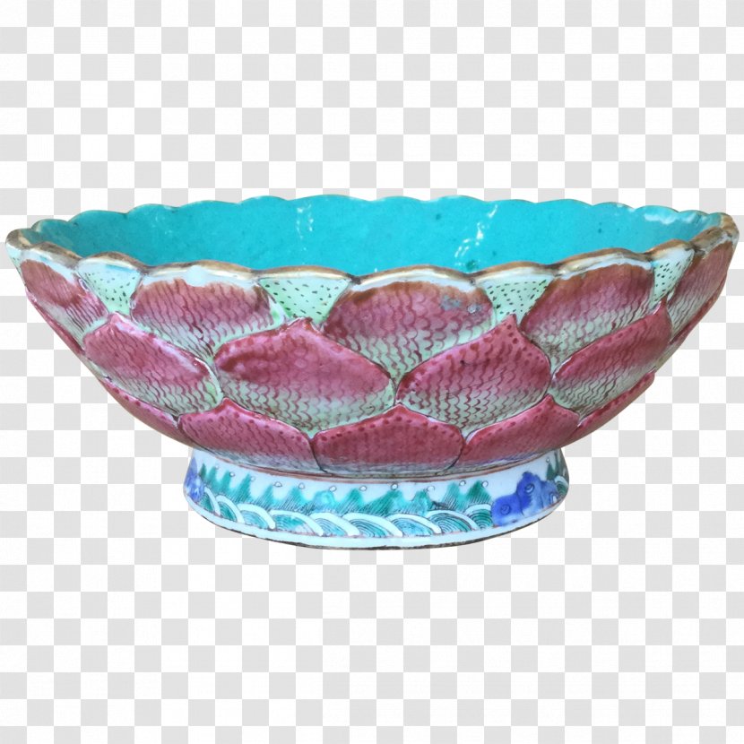 Ceramic Bowl Glass Turquoise - Chinese Lotus Transparent PNG