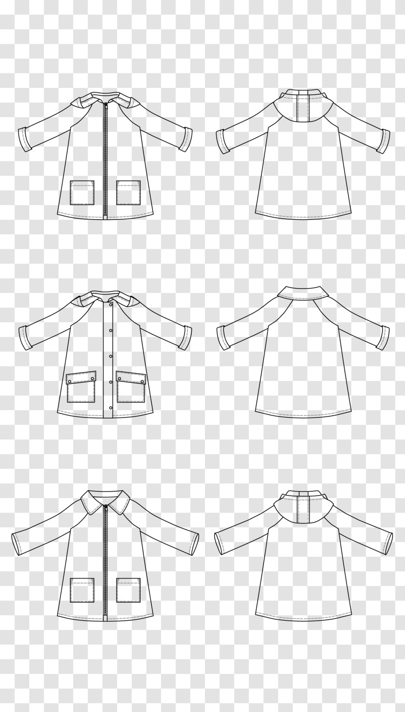 Pattern Sleeve Raincoat Jacket - Zipper - Pepper Aniseed Transparent PNG