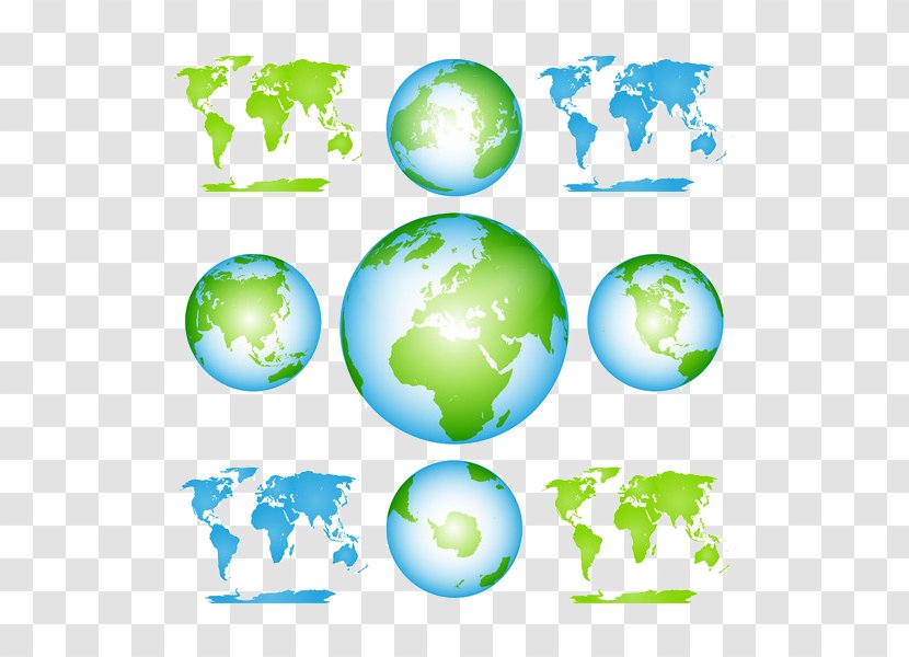 Earth Globe World Map - Green Transparent PNG