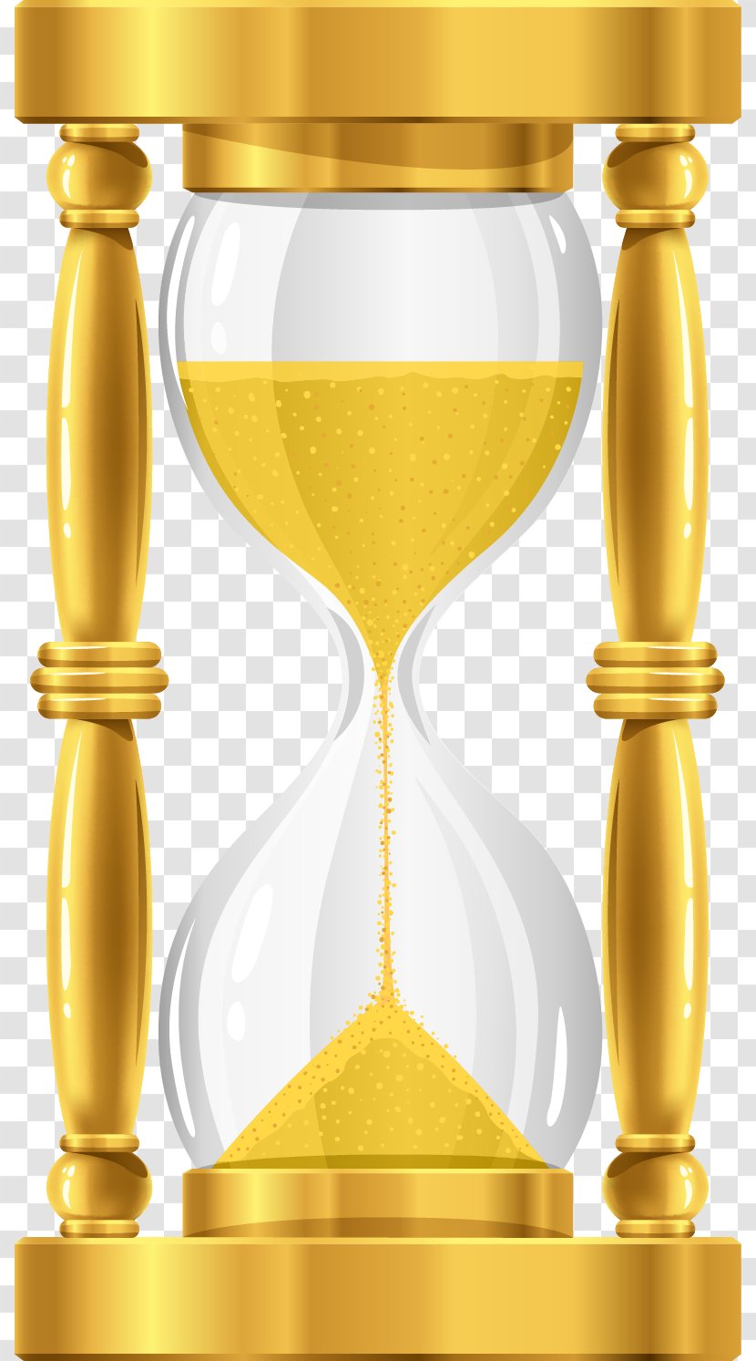 Hourglass Sand Clip Art - Beautifully Golden Transparent PNG