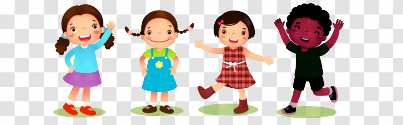 Cartoon Child Sharing Play Animation Transparent PNG