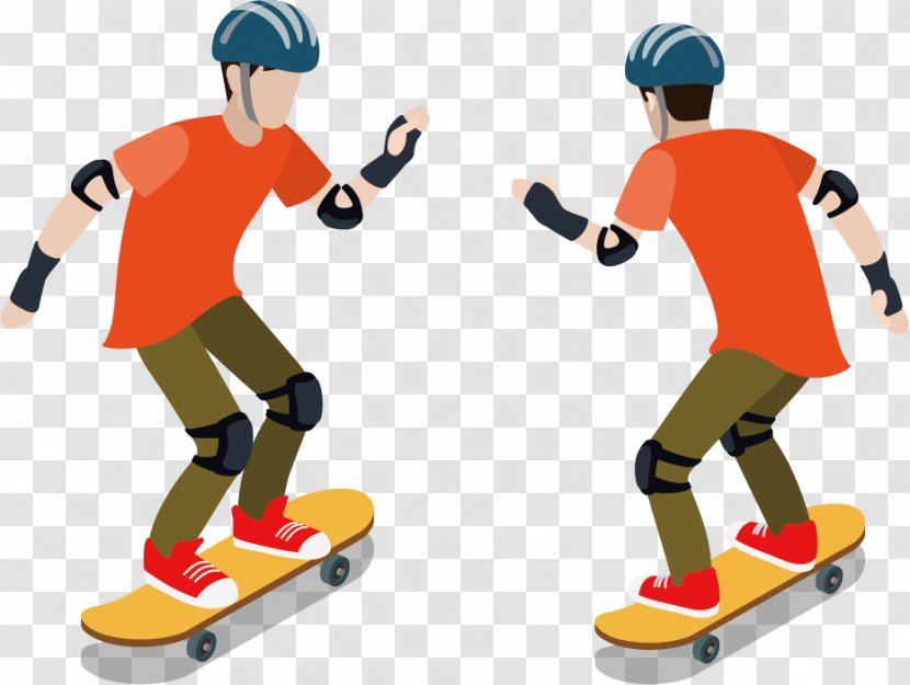 Ice Skating Skateboard Clip Art - Boy Transparent PNG