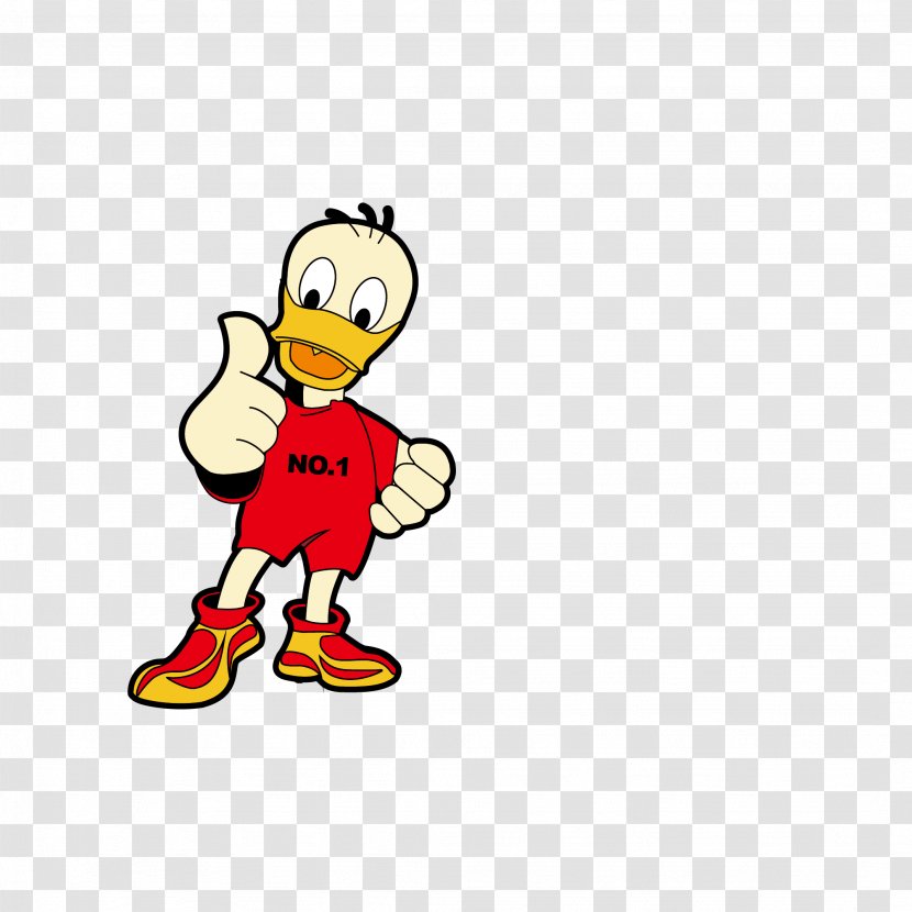 Donald Duck Cartoon - Point - Thumb Vector Transparent PNG
