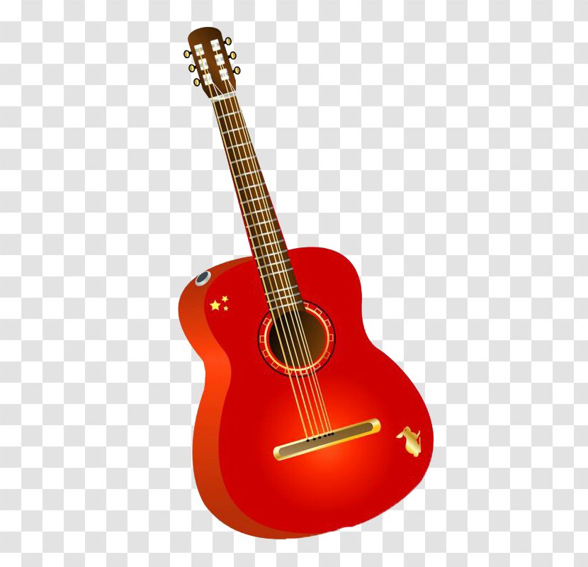 Musical Instrument Ukulele Guitar - Flower - Red Electric Transparent PNG