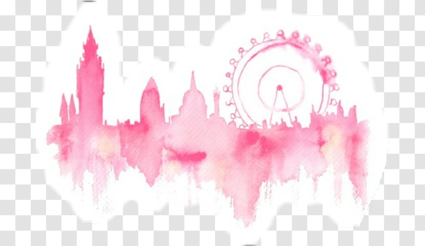 London Watercolor Painting Drawing Skyline - Artist Transparent PNG