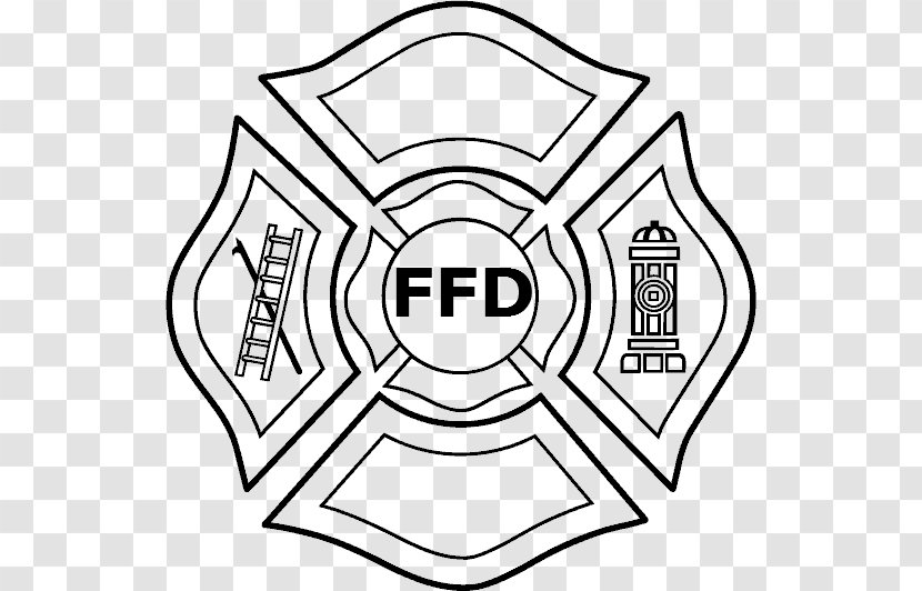Maltese Cross Fire Department Firefighter Christian Clip Art - Black Transparent PNG