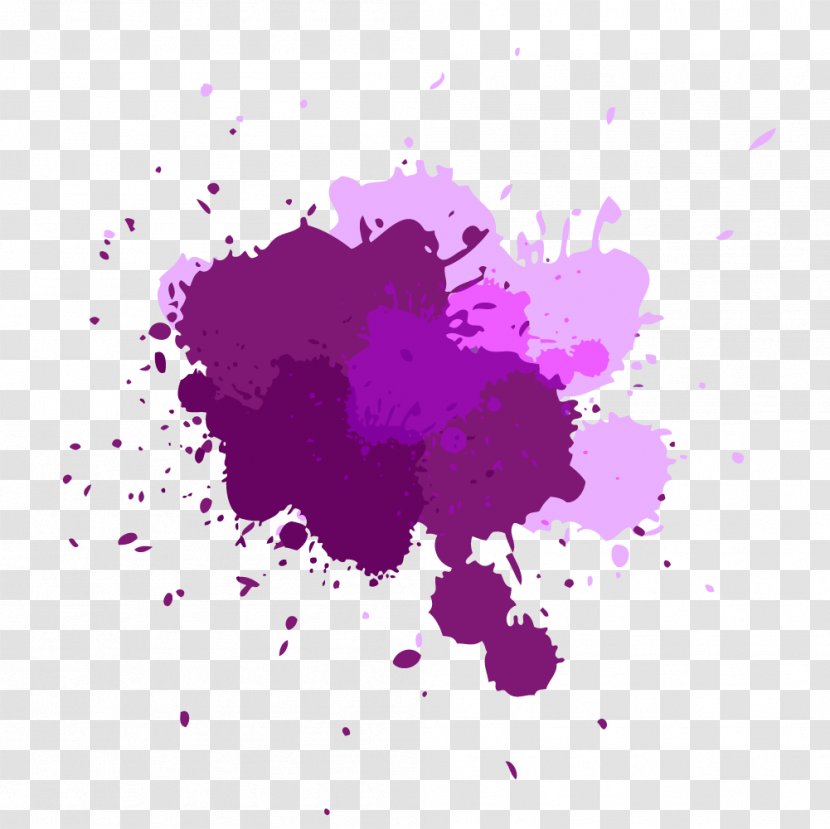 Watercolor Painting Purple Clip Art Image - Text - Inkjet Transparent PNG
