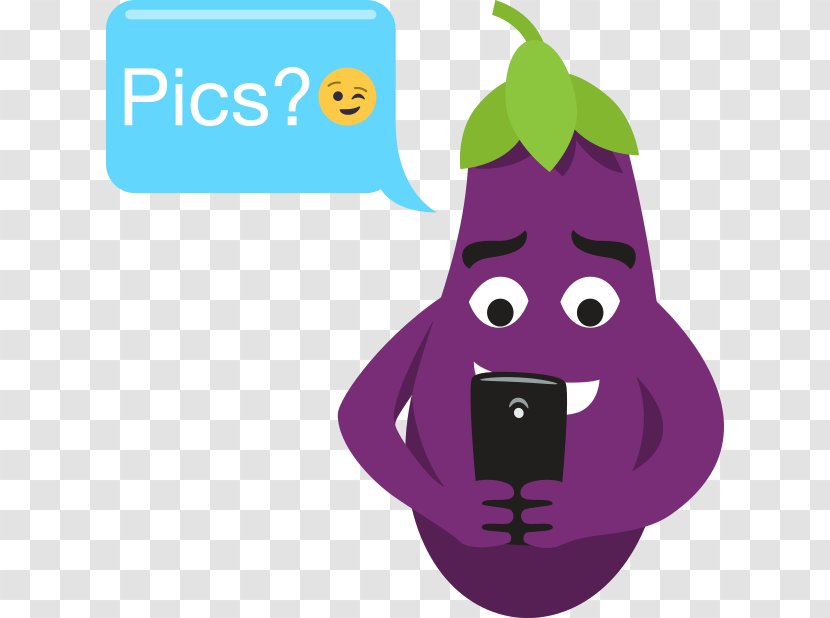 Sticker Emoji Crisp Eggplant Fruit - Magenta Transparent PNG
