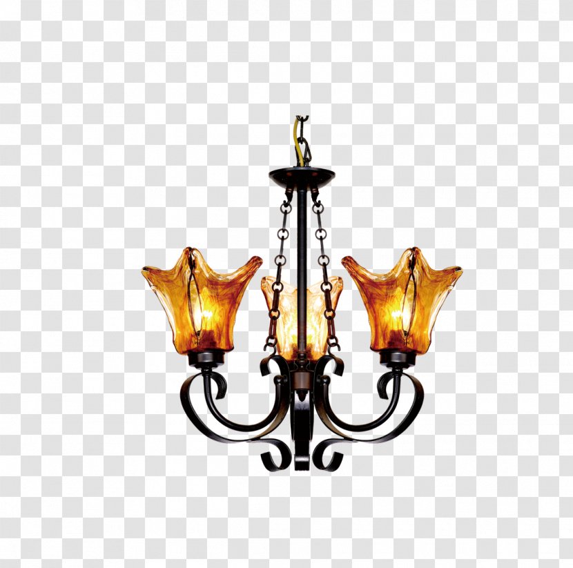 Chandelier Designer Lamp - Ceiling - Rome Continental Iron Retro Lights Pictures Transparent PNG