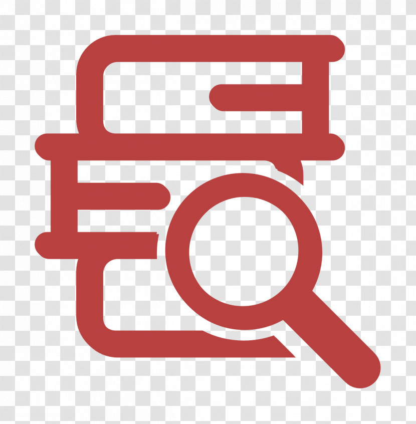 Education Icon Stack Of Books And A Magnifier Icon Research Icon Transparent PNG