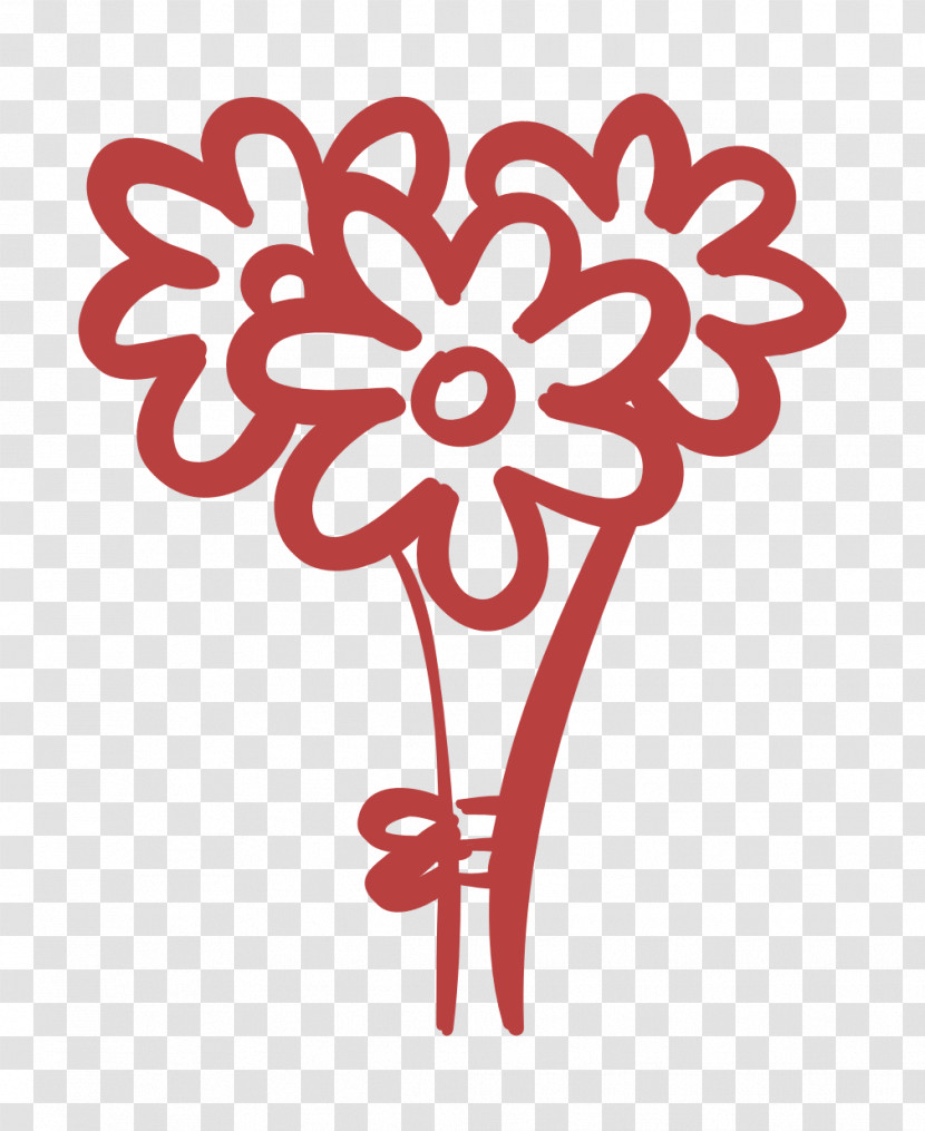 Saint Valentine Outline Icon Bunch Of Flowers Icon Bouquet Icon Transparent PNG