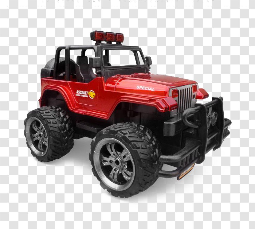 2007 Jeep Wrangler Model Car Battery - Off Road Vehicle - Red Toy Transparent PNG